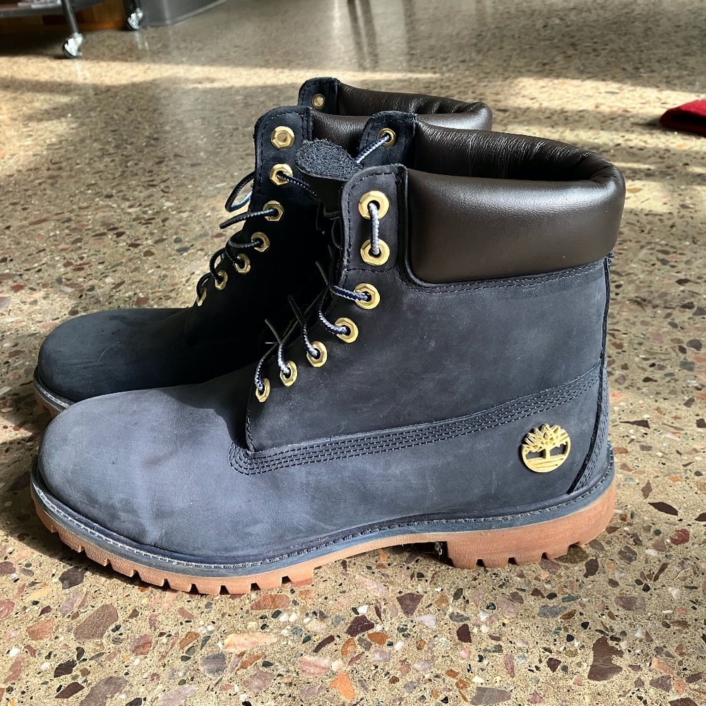 Timberland Macy’s Exclusive Navy Premium 6” Limited Edition Work Boots Size 11.5